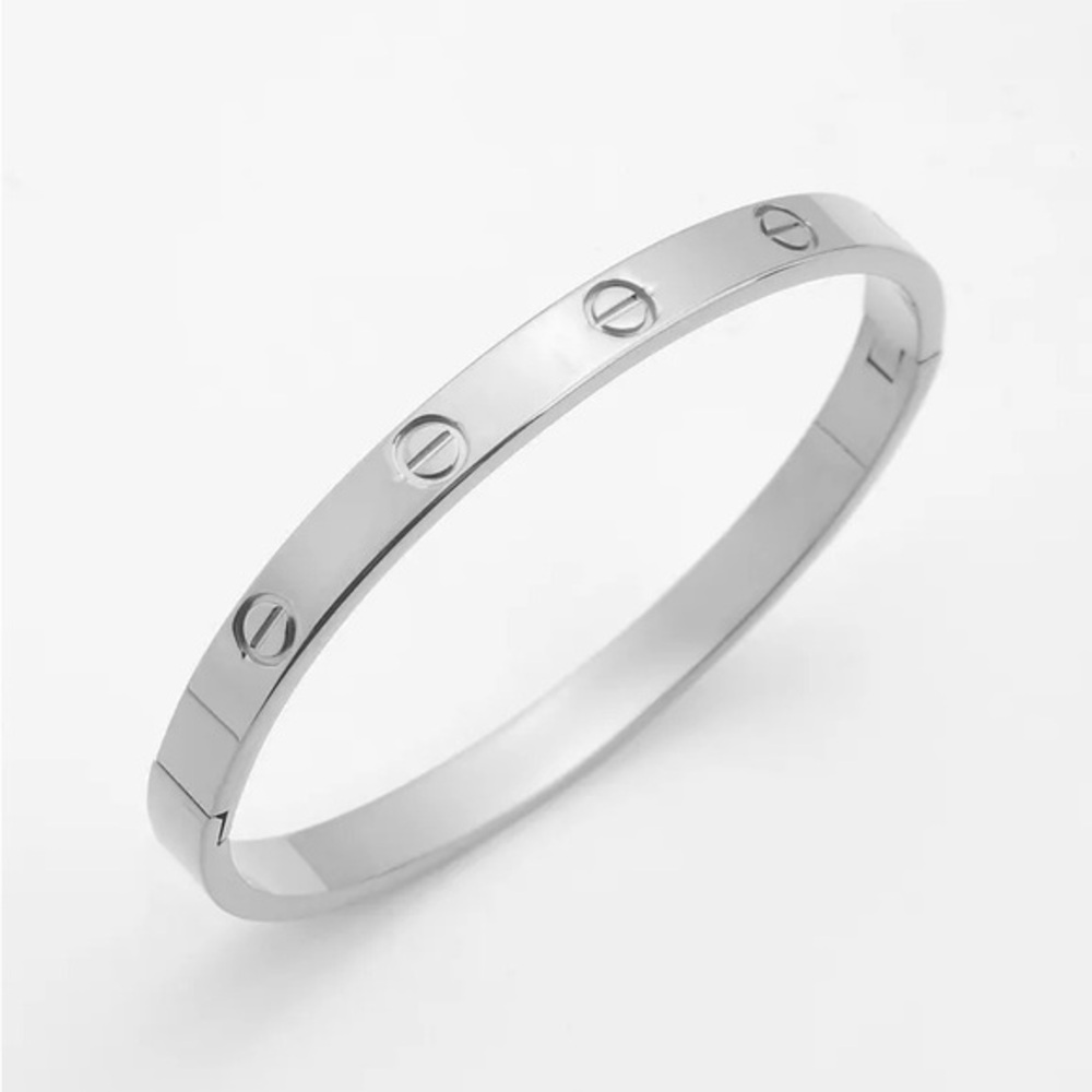 Generic Clip On Stainless Steel Screw Cuff Bangle Bracelet